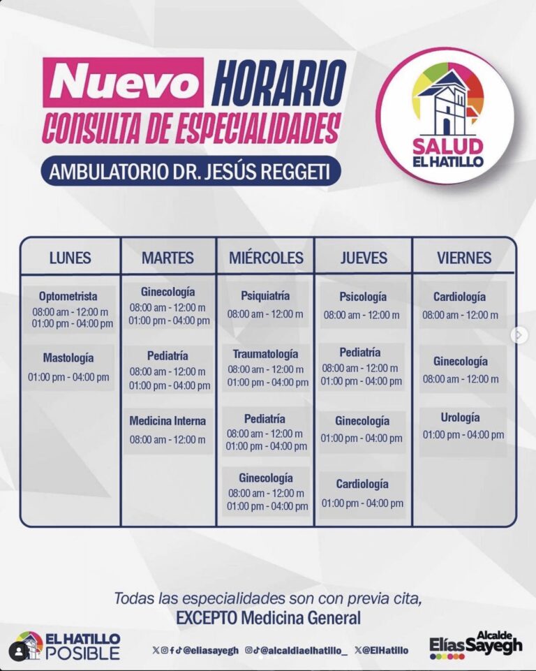 Nuevo Horario del Ambulatorio.